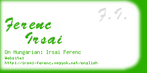 ferenc irsai business card